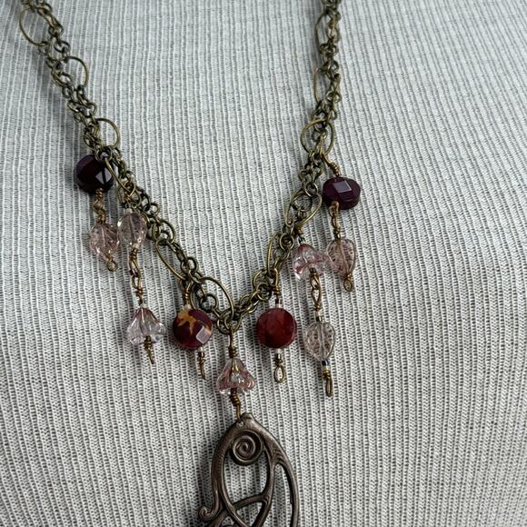 Handmade fairycore necklace with mookaite stones - Picture 3 of 4